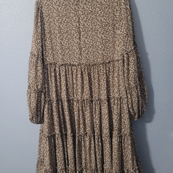 Dainty Jewells Brown Patterned Long Sleeve Dress - Picture 1 of 3